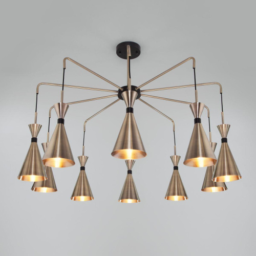 Подвесная люстра Bogates Glustin 316/10 латунь / черный Подвесная люстра Bogates Glustin 316/10 латунь / черный