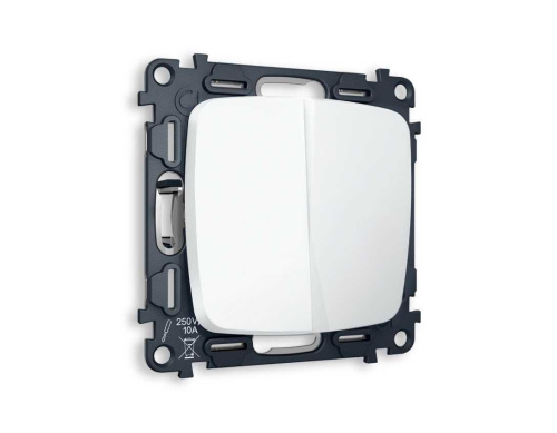 Комплект механизма 2-кл выключателя AMBRELLA VOLT OMEGA Белый матовый QUANT (OP1230, VM115) MO123010