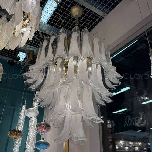 Люстра Cloyd AZORES-B C10 / Ø65 см - латунь светл. - бело-прозрачн.стекло (арт.11652) фото 2