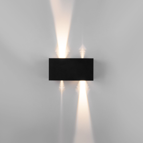 Уличный настенный светодиодный светильник с регулируемыми лучами WINNER DOUBLE LED IP54 35137/W черный фото 5