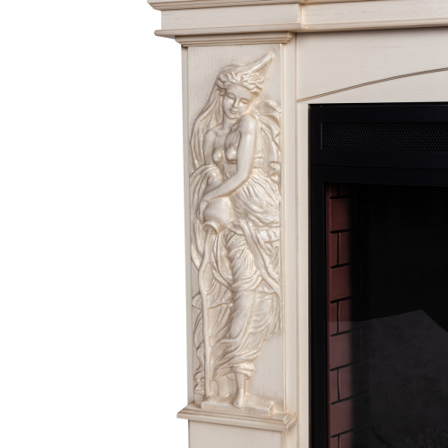 Электрокамин RealFlame Diva 33 WT белый дуб с золотой патиной с очагом 3D Firestar 33 фото 6