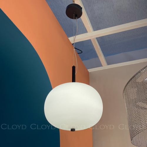 Подвесной светильник Cloyd AVOGADRO-B P1 / Ø25 см - черный - опаловое стекло (арт.11362) фото 2