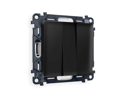 Комплект механизма 3-кл выключателя AMBRELLA VOLT ALFA Черный матовый QUANT (AP8050, VM133) MA805010