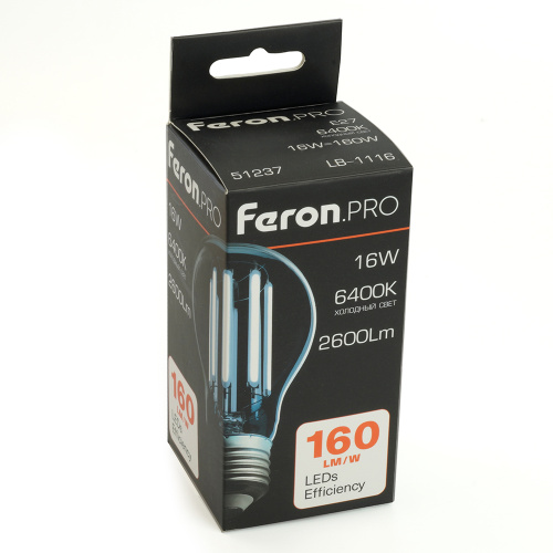 Лампа светодиодная Feron.PRO LB-1116 Шар E27 2600LM 16W 175-265V 6400K фото 2