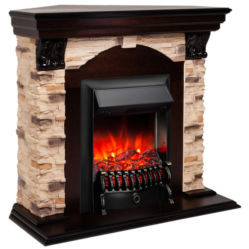 Электрокамин RealFlame Dublin Corner Rock AO античный дуб с очагом Fobos Lux Black фото 2