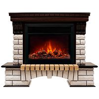 Каминокомплект COUNTRY/БРУКЛИН Античный дуб с очагом Электроочаг MOONBLAZE LUX/МУНБЛЕЙЗ