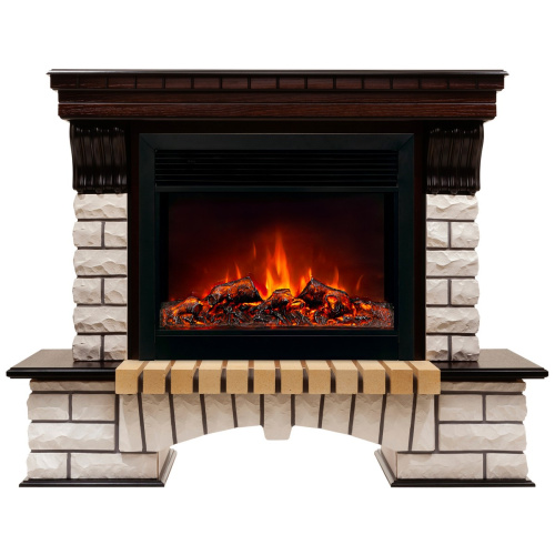 Каминокомплект COUNTRY/БРУКЛИН Античный дуб с очагом Электроочаг MOONBLAZE LUX/МУНБЛЕЙЗ