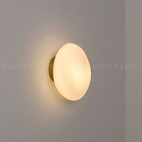 Бра Cloyd GEROLL W1 / шир. 22 см - латунь - белое стекло (арт.20361)