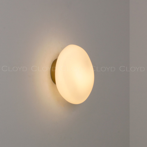 Бра Cloyd GEROLL W1 / шир. 22 см - латунь - белое стекло (арт.20361)