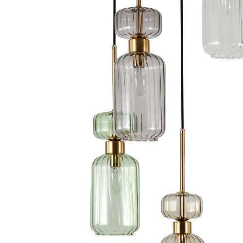 Подвесной светильник Escada 1141/5S E14*60W Clear/Beige/Green/Smoke/Amber фото 4
