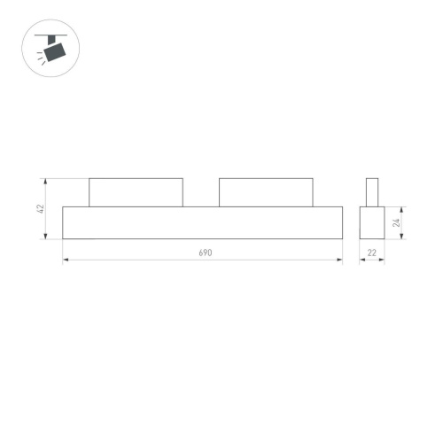 Трековый светодиодный светильник для магнитного шинопровода Arlight MAG-ORIENT-FLAT-L690-24W Warm3000 037914 фото 2