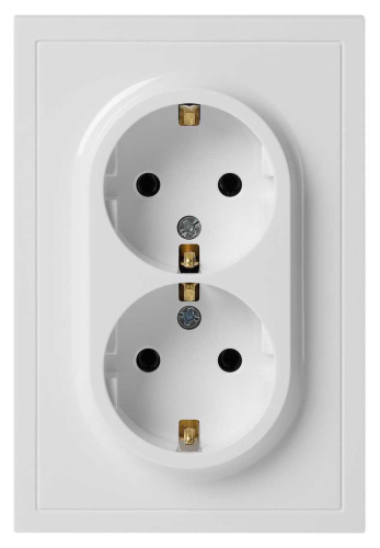 Розетка ЭРА Galaxy 15-2105-01 с заземлением двойная 2X2P+E Schuko со шторками IP20 16А-250В белый Б0070697 Розетка ЭРА Galaxy 15-2105-01 с заземлением двойная 2X2P+E Schuko со шторками IP20 16А-250В белый Б0070697