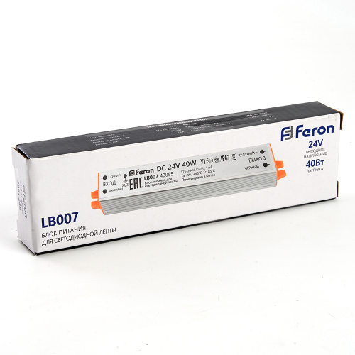 Трансформатор электронный для светодиодной ленты 40W 24V (драйвер), LB007 фото 5