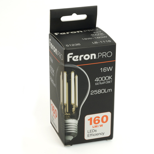 Лампа светодиодная Feron.PRO LB-1116 Шар E27 2580LM 16W 175-265V 4000K фото 9