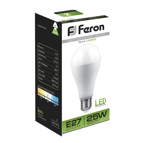 Лампа светодиодная Feron LB-100 Шар E27 25W 175-265V 4000K фото 3