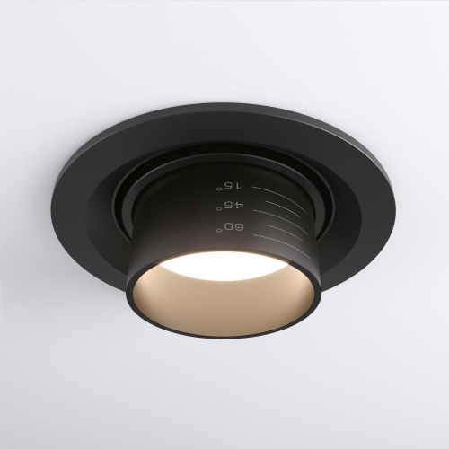 Встраиваемый светодиодный светильник с регулировкой угла освещения 9920 LED 15W 4200K черный фото 4