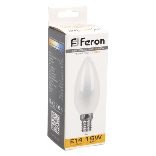 Лампа светодиодная Feron LB-717 Свеча E14 15W 230V 2700K фото 4