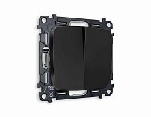 Комплект механизма 2-кл проходного выключателя AMBRELLA VOLT OMEGA Черный матовый QUANT (OP8030, VM120) MO803020