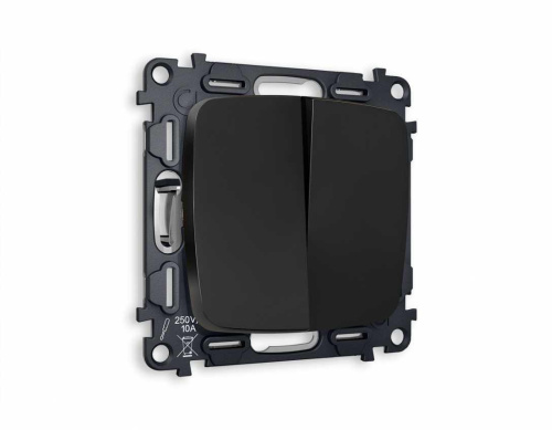 Комплект механизма 2-кл выключателя AMBRELLA VOLT OMEGA Черный матовый QUANT (OP8030, VM115) MO803010