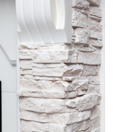 Каминокомплект ATHENA CORNER/АТЛАНТА УГЛ. GR Белый дуб с очагом Электроочаг KENDAL/КЕНДАЛ 24 фото 5