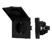 Механизм розетки влагозащищённый SCT-NOBE-MCP-SFPL-BK (230V, 16A) Arlight 054281