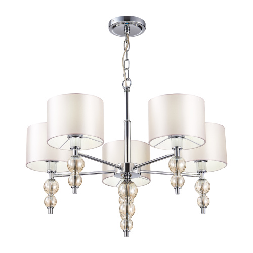 SLE105703-05 Светильник подвесной Хром/Светло-бежевый E14 5*40W RAMER фото 2