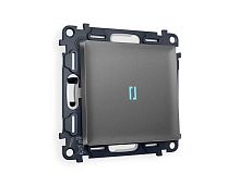 Комплект механизма 1-кл выключателя AMBRELLA VOLT с подсветкой 10000K  ALFA Антрацит серый QUANT (AP6520, VM101, G17B) MA652020