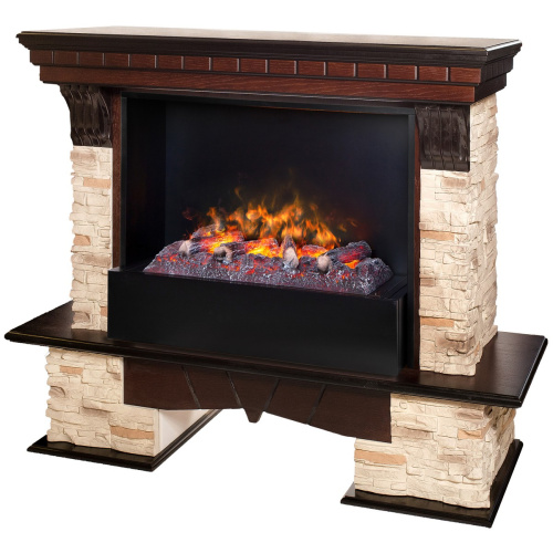 Каминокомплект ROCKLAND/ЧЕЛСИ Античный дуб с очагом Электроочаг CASSETTE/КАССЕТА 630 С ДРОВАМИ фото 2