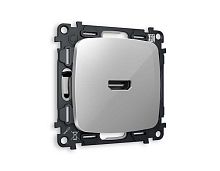 Комплект механизма розетки HDMI 2.0 AMBRELLA VOLT OMEGA Серебро глянец 40V/500mA 2.0GHz 5-18Gbit/s QUANT (OP4140, VM222) MO414010