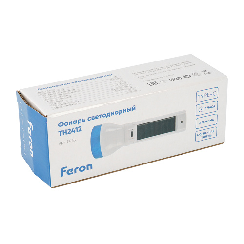 Фонарь ручной Feron TH2412 с солнечной батареей TYPE-C фото 11