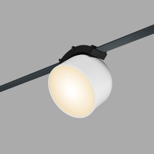 DK5543-WH+BK Поворотный светильник для трека-ремня Belty, серия Spot, со светодиодом, D100*H107мм, 48V DC, 12W, RA90, 120°, 3000K, IP20, белый с черным, алюминий фото 3