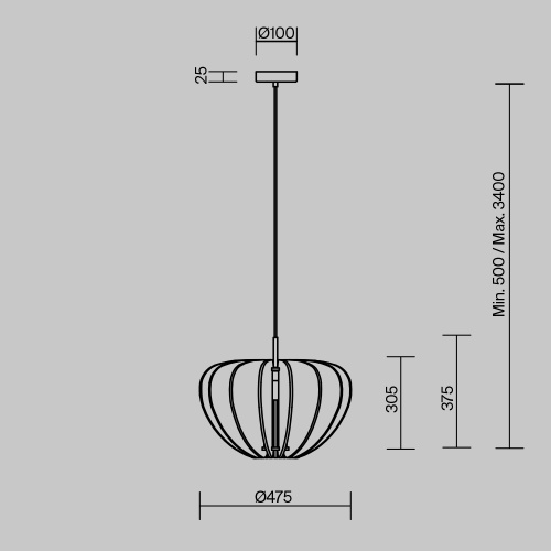 Подвесной светильник Maytoni MOD398PL-01S фото 8