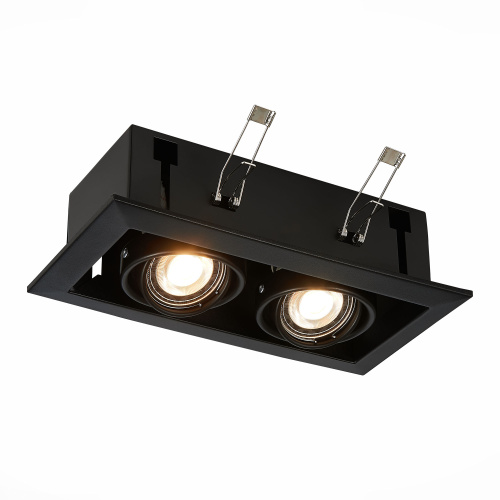 ST250.448.02 Св-к встр. Черный GU10 2*50W  L245xW126xH70 220V Без ламп Встраиваемые светильники фото 8