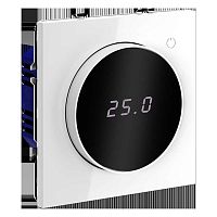 Терморегулятор электронный Voltum S70 с индикацией и датчиком, для теплого пола, (белый глянцевый) VLS070101