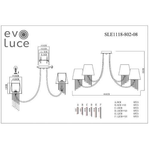 Потолочная люстра Evoluce Alluria SLE1118-802-08 фото 3