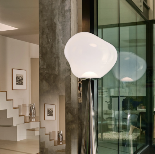 Торшер Melt Cone Fat Opal/Silver LED фото 4