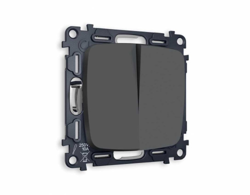 Комплект механизма 2-кл выключателя AMBRELLA VOLT OMEGA Графит мягкое касание QUANT (OP9030, VM115) MO903010 Комплект механизма 2-кл выключателя AMBRELLA VOLT OMEGA Графит мягкое касание QUANT (OP9030, VM115) MO903010