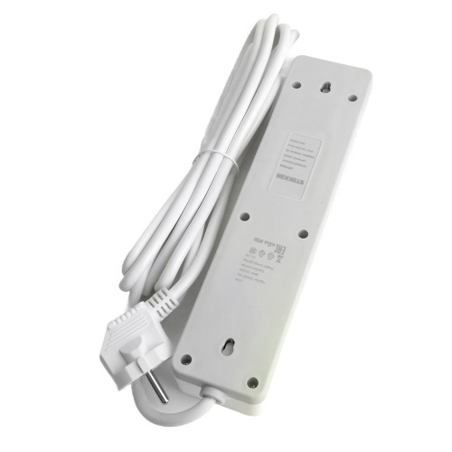 Сетевой фильтр 3-местный с/з STEKKER HM20-31-05 3x1мм2, 5 м, серия Optima, белый фото 5