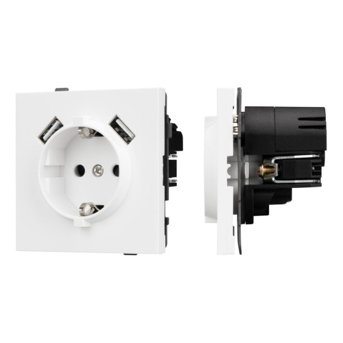 Механизм розетки с USB зарядкой SCT-TENDO-MUAA-PL-WH (230V, 16A) Arlight 054082
