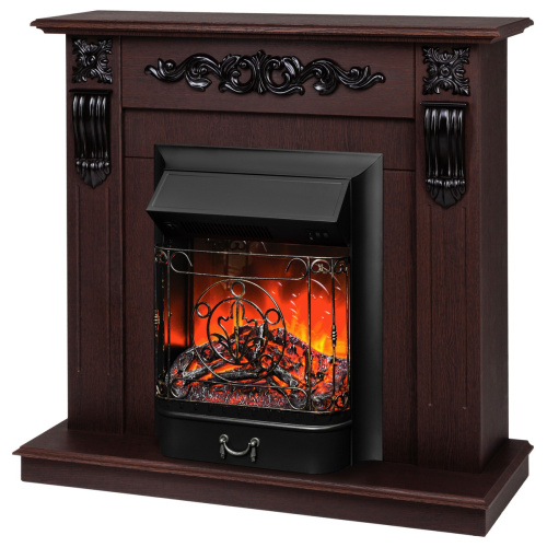 Электрокамин RealFlame Dominica DN орех с очагом Majestic Lux Black фото 2