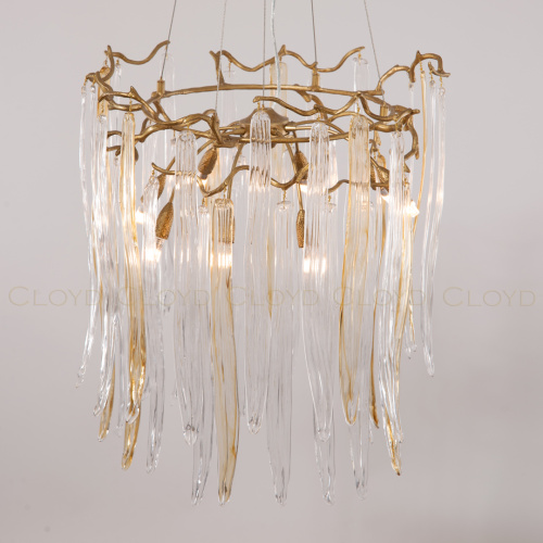 Люстра Cloyd SULAWESI C8 / Ø61 см - латунь - желт. стекло (арт.10398) фото 2