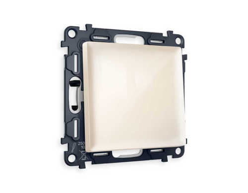 Комплект механизма 1-кл проходного выключателя AMBRELLA VOLT ALFA Бежевый глянец QUANT (AP3010, VM105) MA301020