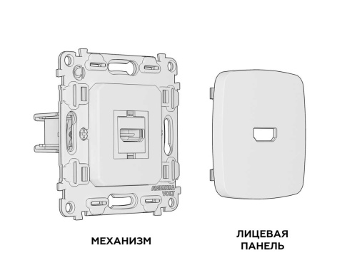 Комплект механизма розетки HDMI 2.0 Ambrella Volt OMEGA Белый глянец 40V/500mA 2.0GHz 5-18Gbit/s QUANT (OP1140, VM222) MO114010 фото 6