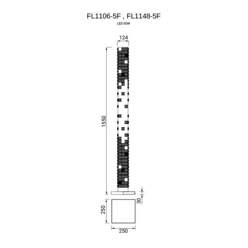 Торшер Elegance Gold FL1106-5F фото 2