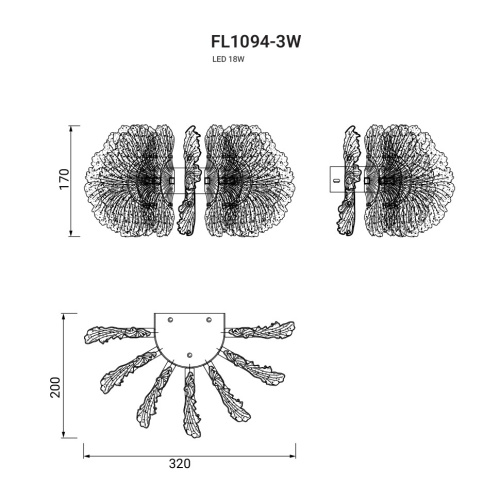 Бра Marine FL1094-3W фото 3