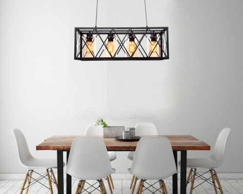 Подвесной светильник Lumina Deco Nortis LDP 11535-4 BK фото 2 Подвесной светильник Lumina Deco Nortis LDP 11535-4 BK фото 2