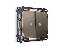 Комплект механизма 2-кл выключателя  AMBRELLA VOLT с подсветкой 10000K OMEGA Темная бронза матовый QUANT (OP6340, VM115, G17B) MO634020