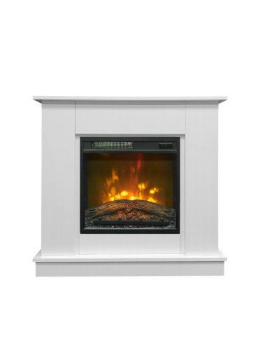 Каминокомплект ФЛОРА Белый с очагом Электроочаг AMIX/АМИКС 18