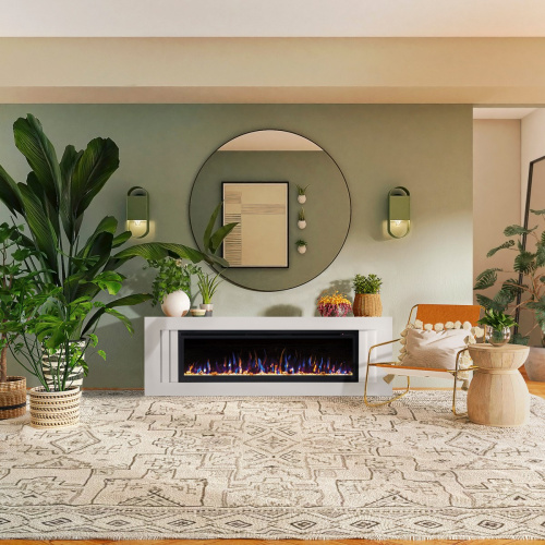 Электрокамин RealFlame Stockholm 60 WT белый с очагом Saphir 60 фото 6