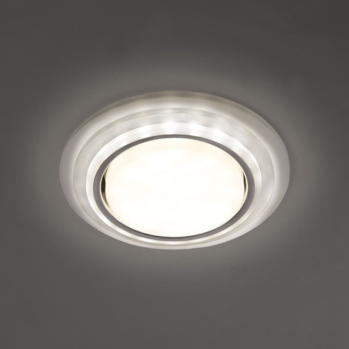 Светильник встраиваемый с белой LED подсветкой Feron CD5023 потолочный GX53 без лампы, матовый фото 2